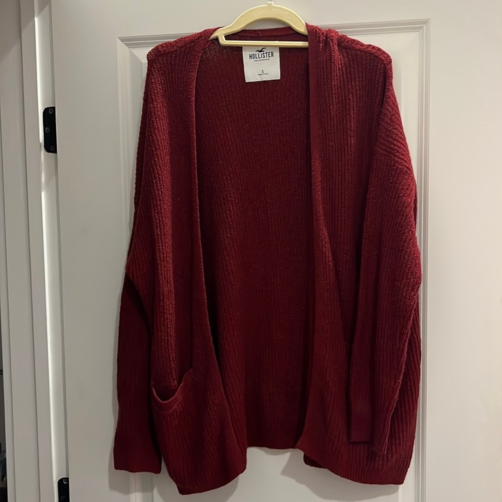 Red Hollister Cardigan